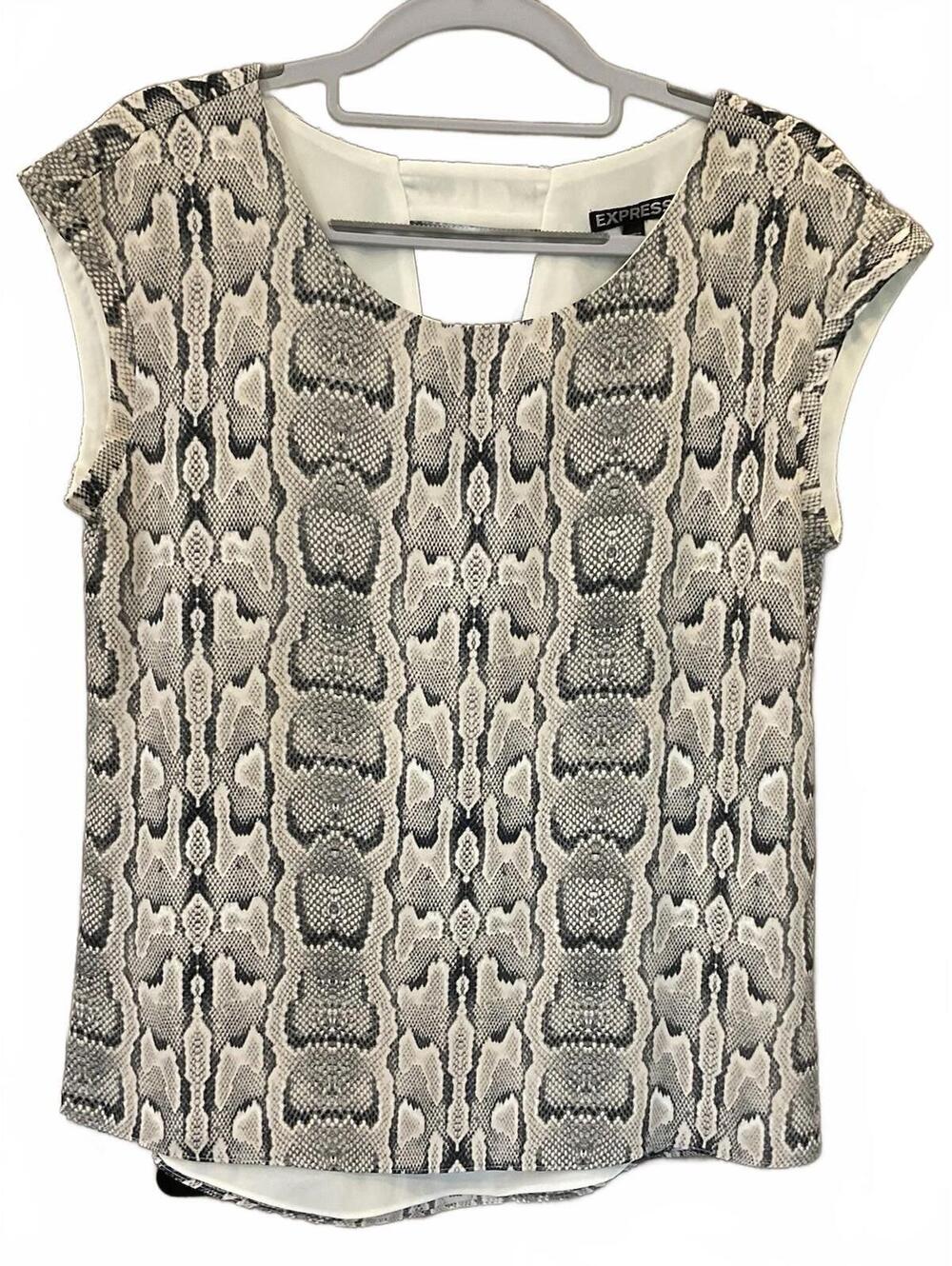 Express Womens Sleeveless Semi Open Back Snake Print Blouse Size XS